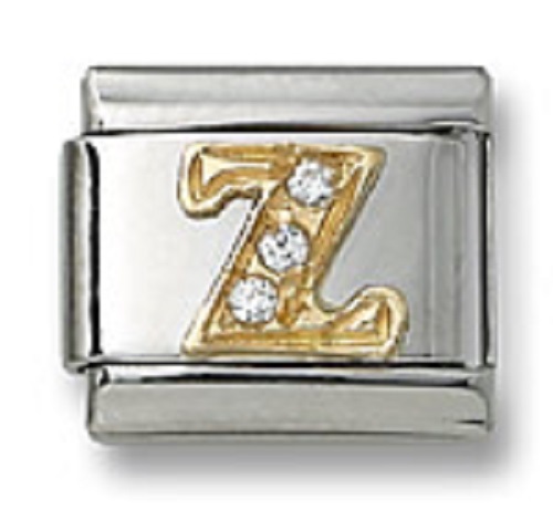 Charm italiano zircone lettera - zircone,