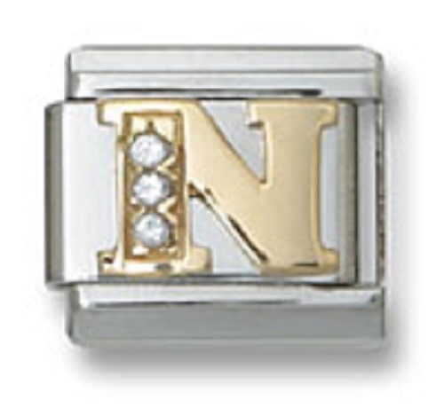 Charm italiano zircone lettera - charm,