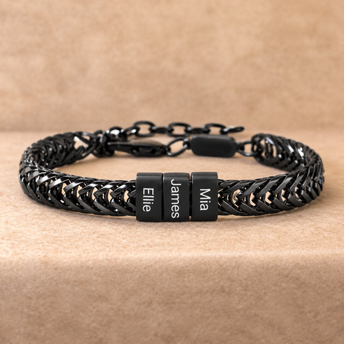 Bracciale acciaio inox - acciaio, nero