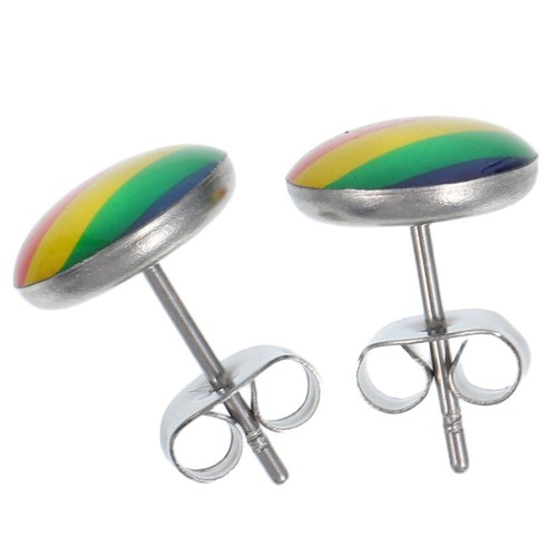 Orecchini arcobaleno acciaio - orecchini,