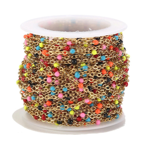 Collana catena sfere colorate