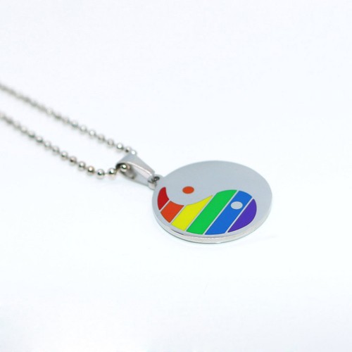 Collana arcobaleno acciaio - collana,