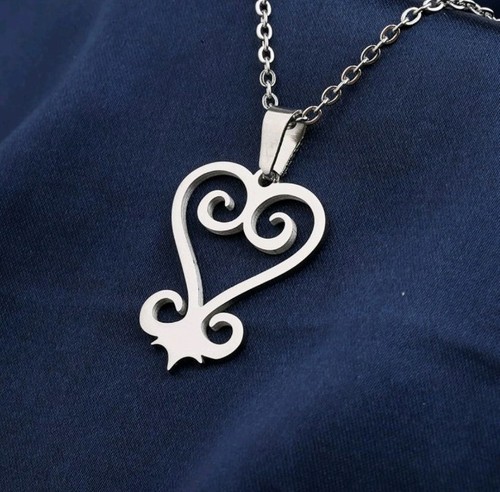 Collana cuore argento acciaio - cuore,