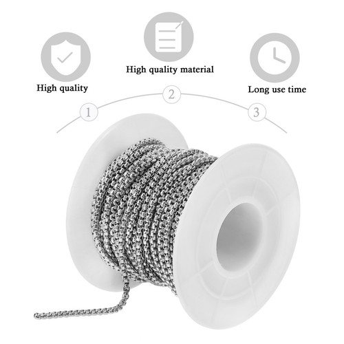 Catena perline metallo argento - catena,