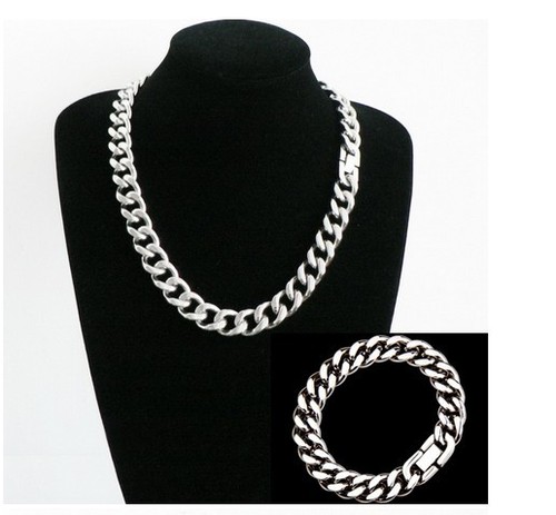 Collana catena cubana - , lucida