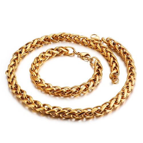 Collana treccia catena - , grano