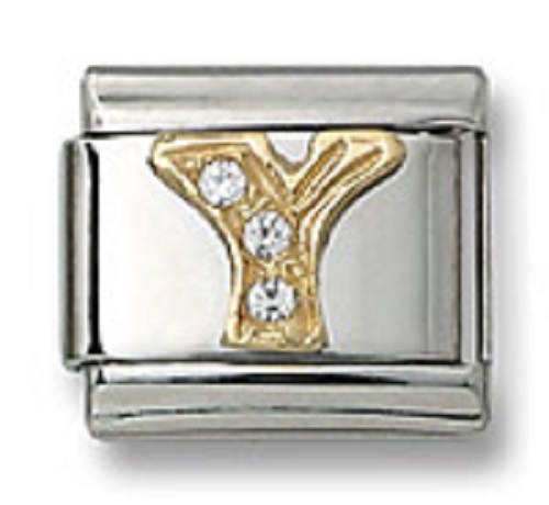 Charm italiano zircone lettera - charm,
