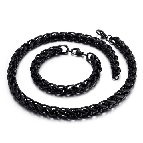Set gioielli acciaio - inox, nero